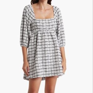 Chic Black and White Checkered Dress